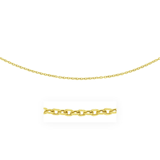 3.5mm 14k Yellow Gold Pendant Chain with Textured Links