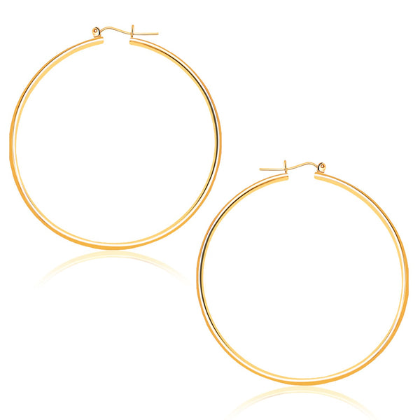 14k Yellow Gold Polished Hoop Earrings (45 mm)