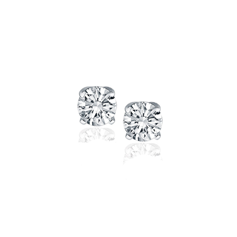 14k Gold Diamond Four Prong Stud Earrings (1/2 cttw)