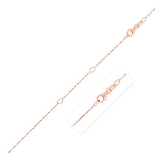 Double Extendable Cable Chain in 14k Rose Gold (1.0mm)