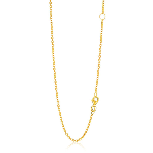 14k Yellow Gold Adjustable Cable Chain 1.5mm