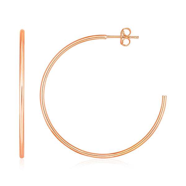 14k Rose Gold Polished Hoop Earrings